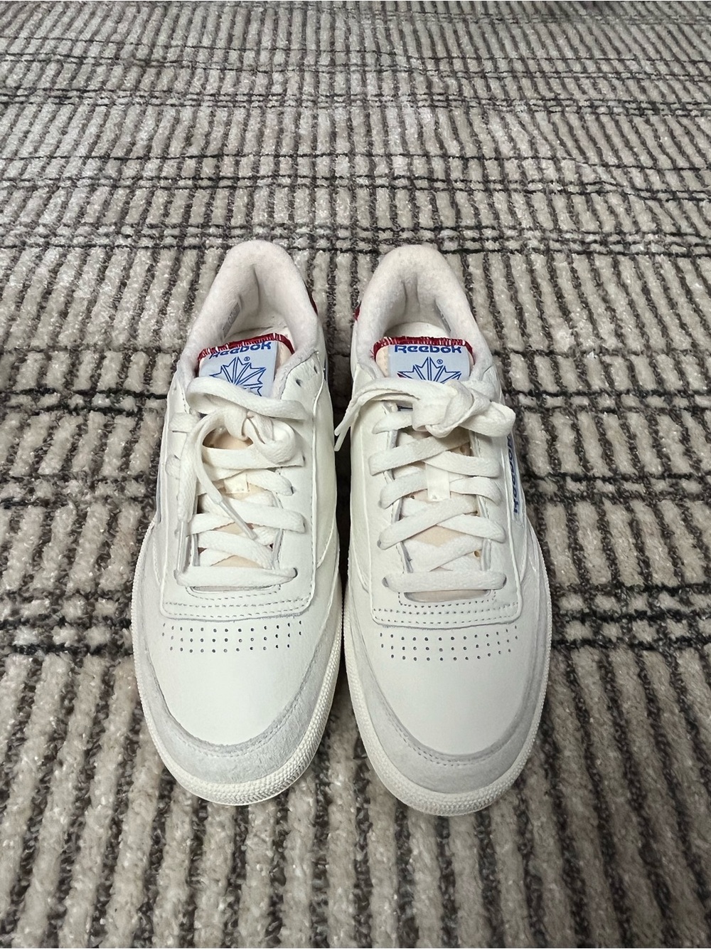NIB NWT Reebok x Madewell Club C 85 Sneakers - Unisex 8.5/10 - Chalk Blue Red - Picture 12 of 13